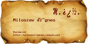 Miloszav Ágnes névjegykártya